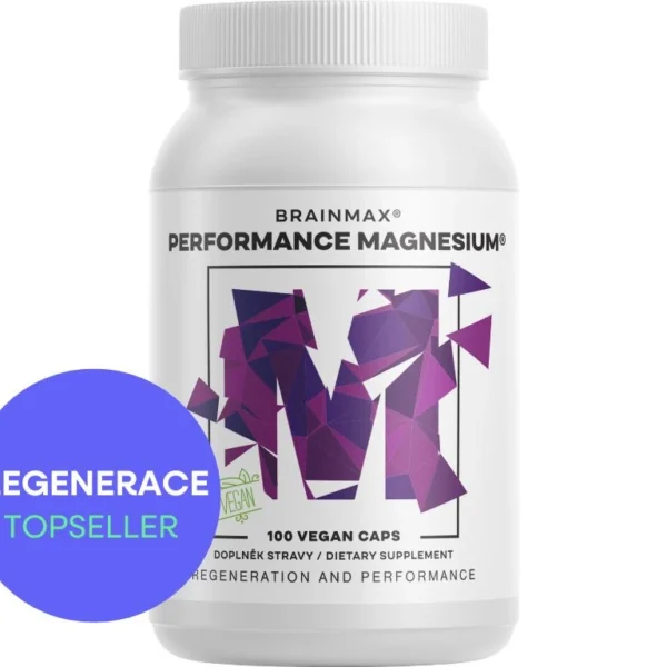 BrainMax Performance Magnesium®, 1000 mg, Hořčík 200 mg + Vitamín B6 P5P, 100 vegan kapslí